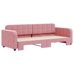 vidaXL Lit de jour avec gigogne sans matelas rose 80x200 cm