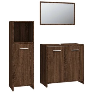 vidaXL Ensemble de meubles de salle de bain 3 Pièces Chêne marron
