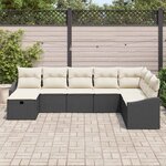 vidaXL Ensemble de canapé de jardin 8 Pièces Noir 55 x 62 x 69 cm