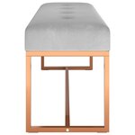 vidaXL Banc Gris 110x36x45 cm Velours