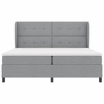 vidaXL Lit à ressorts avec matelas Gris clair 200 x 200 cm tissu