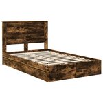 vidaXL Lit de Rangement Chêne fumé 120 x 200 cm Bois d'ingénierie