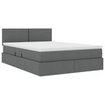 vidaXL Lit avec rangement et matelas Gris foncé 140 x 190 cm