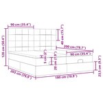 VidaXL Cadre de lit ottoman avec matelas bleu foncé 180x200 cm velours
