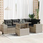 vidaXL Salon de jardin 6 Pièces avec coussins gris clair résine tressée