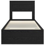 vidaXL Cadre de lit Chêne noir 90 x 190 cm Bois d'ingénierie