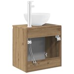 vidaXL Vanité de lavabo mural Chêne artisanal 49 5 x 41 x 64 5 cm