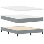 vidaXL Lit à ressorts avec matelas  gris clair  140 x 190 cm en tissu
