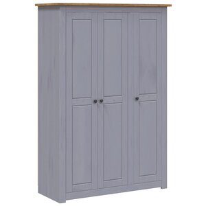 vidaXL Garde-robe 3 portes Gris 118x50x171 5 cm Pin Assortiment Panama