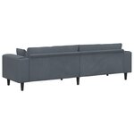 vidaXL Canapé en velours avec coussin Gris foncé 208 cm Velours