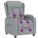 vidaXL Fauteuil électrique de massage Gris clair Tissu