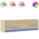 vidaXL Meuble TV avec LED chêne sonoma 140x34x40 cm bois d'ingénierie