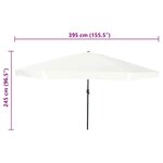 vidaXL Parasol de jardin 395x245 cm blanc sable