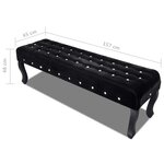 Banc banquette noir tissu velours avec boutons en cristal 02_0021264
