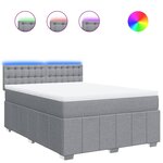 vidaXL Sommier à lattes de lit avec matelas Gris clair 140x190cm Tissu