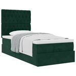 vidaXL Cadre de lit ottoman avec matelas vert foncé 90x190 cm velours