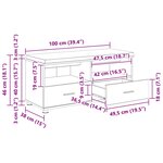 vidaXL Banc d'entrée avec coussin Chêne Sonoma 100 x 38 x 46 cm