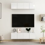 vidaXL Meubles TV 4 Pièces Blanc brillant 60x30x30 cm Bois d'ingénierie