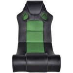 vidaXL Fauteuil à bascule à enceinte Noir et vert Similicuir