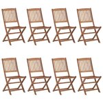 vidaXL Chaises pliables de jardin lot de 8 avec coussins Bois d'acacia