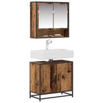 vidaXL Ensemble de mobilier de salle de bain 2 Pièces Bois Ancien
