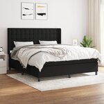 vidaXL Sommier à lattes de lit avec matelas Noir 180x200 cm Tissu