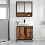vidaXL Ensemble de mobilier de salle de bain 2 Pièces Bois Ancien