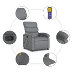 vidaXL Fauteuil de massage inclinable gris similicuir