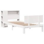 vidaXL Lit bibliothèque sans matelas blanc 75x190cm bois de pin massif