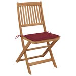 vidaXL Chaises pliables de jardin lot de 8 avec coussins Bois d'acacia