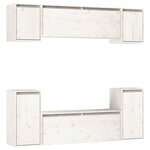 vidaXL Meubles TV 6 Pièces Blanc Bois massif de pin