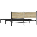 vidaXL Cadre de lit en métal sans matelas chêne sonoma 160x200 cm