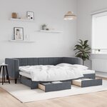 vidaXL Lit de jour avec gigogne et tiroirs sans matelas 90x190 cm