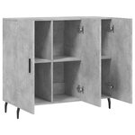 vidaXL Buffet gris béton 90x34x80 cm bois d'ingénierie