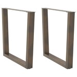 vidaXL Pieds de table à manger en forme de V 2 pièces Acier naturel 80 x (72-73 3) cm Acier
