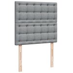 vidaXL Sommier à lattes de lit et matelas Gris clair 90x190 cm Tissu