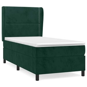 vidaXL Sommier à lattes de lit avec matelas Vert foncé 90x200 cm