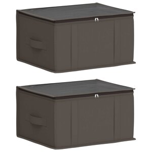 vidaXL Boîte de rangement avec fenêtre transparente 2 Pièces Gris