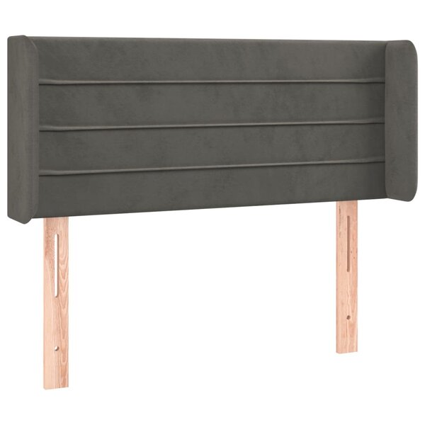 vidaXL Tête de lit avec oreilles Gris foncé 93x16x78/88 cm Velours