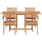 vidaXL Ensemble de salle à manger pour jardin 5 Pièces Marron