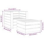 vidaXL Salon de jardin palette 2 Pièces Bois de pin imprégné de gris