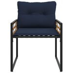 vidaXL Ensemble de meubles d'extérieur avec coussin 3 Pièces Bleu marine