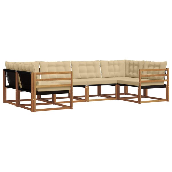 vidaXL Ensemble de canapés d'extérieur 6 pc Naturel et Beige