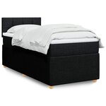 vidaXL Sommier à lattes de lit avec matelas Noir 100x200 cm Tissu