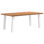 vidaXL Table à manger marron clair bois de chêne massif rectangulaire