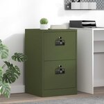vidaXL Cabinet de Dossier avec tiroir Vert olive 44 x 50 x 106.5 cm