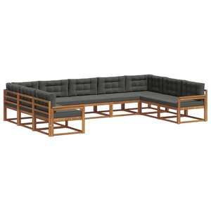 vidaXL Ensemble de canapés d'extérieur 9 Pièces Naturel et Anthracite