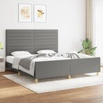 vidaXL Cadre de lit avec tête de lit Gris foncé 180 x 200 cm Tissu
