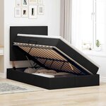 vidaXL Lit avec rangement et LED avec LED Noir 120 x 190 cm Polyester