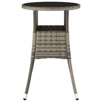 vidaXL Table de jardin Ø60x75 cm Verre trempé/résine tressée Gris